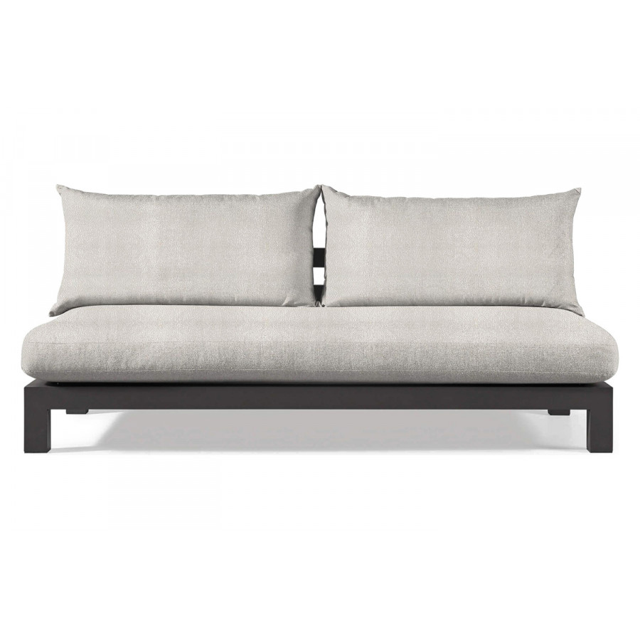 Harbour Pacific Aluminum 2 Seat Armless Sofa - Aluminum Asteroid, Riviera Ivory