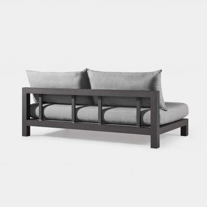Harbour Pacific Aluminum 2 Seat Armless Sofa - Aluminum Asteroid, Siesta Indigo, Batyline Silver
