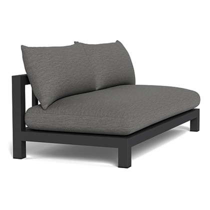 Harbour Pacific Aluminum 2 Seat Armless Sofa - Aluminum Asteroid, Siesta Ivory