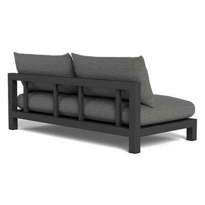 Harbour Pacific Aluminum 2 Seat Armless Sofa - Aluminum Asteroid, Siesta Ivory