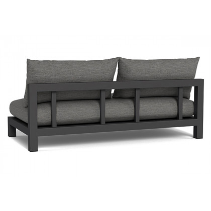 Harbour Pacific Aluminum 2 Seat Armless Sofa - Aluminum Asteroid, Siesta Ivory