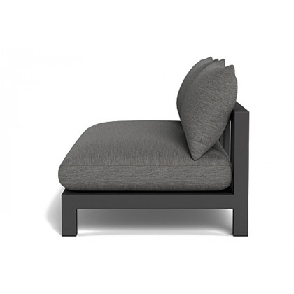 Harbour Pacific Aluminum 2 Seat Armless Sofa - Aluminum Asteroid, Siesta Ivory