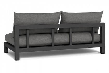 Harbour™ Pacific Aluminum 2 Seat Armless Sofa - Aluminum Asteroid / Siesta Taupe