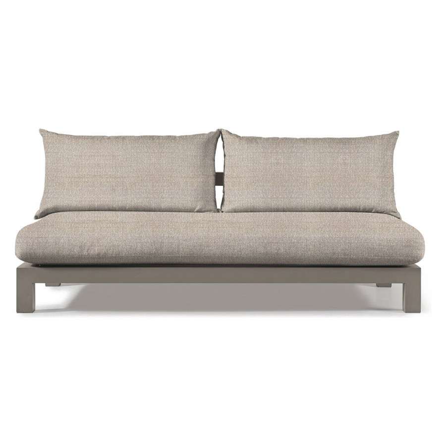Harbour Pacific Aluminum 2 Seat Armless Sofa - Aluminum Taupe, Siesta Taupe
