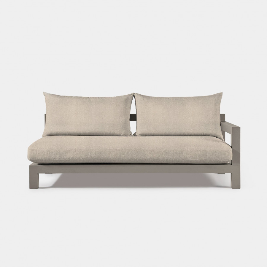 Harbour Pacific Aluminum 2 Seat 1 Arm - Aluminum Taupe, Riviera Sand