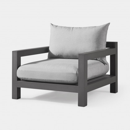 Harbour Pacific Aluminum Lounge Chair - Aluminum Asteroid / Panama Blanco / Batyline Silver
