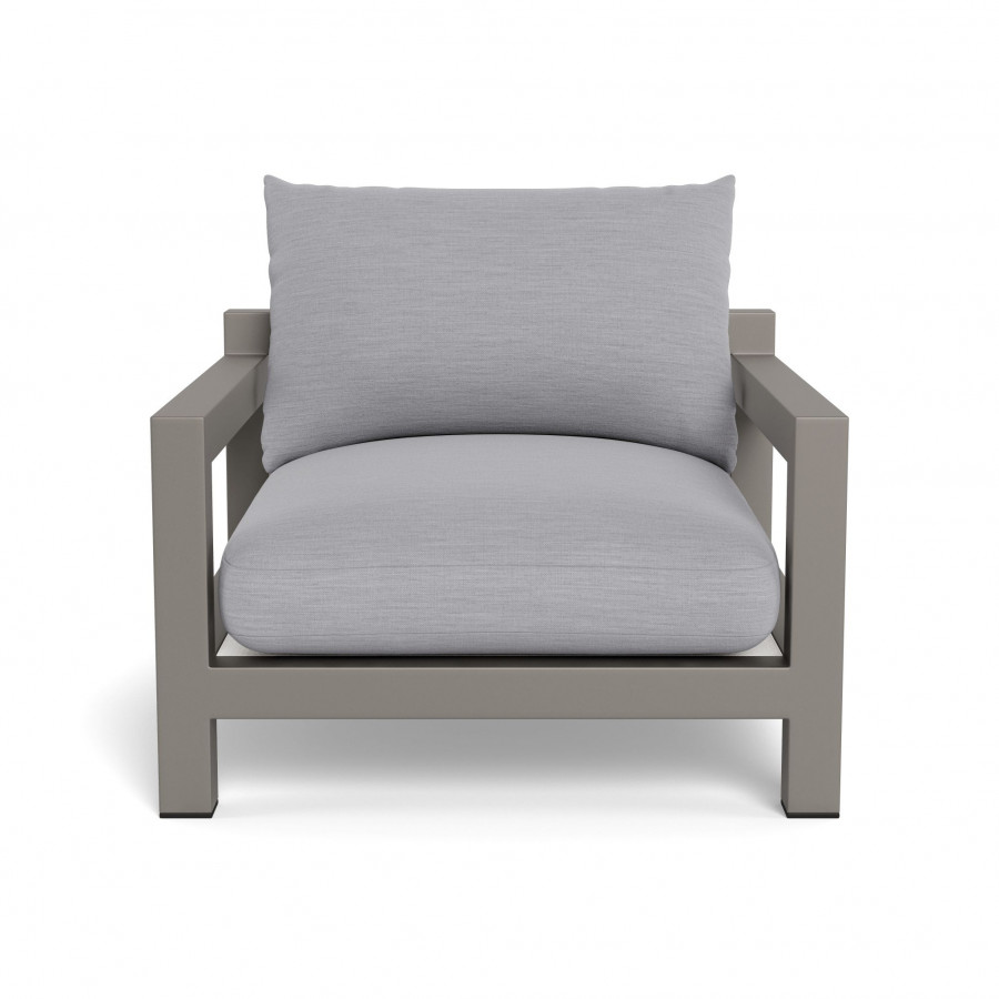 Harbour Pacific Aluminum Lounge Chair - Aluminum Taupe / Panama Cloud / Batyline White