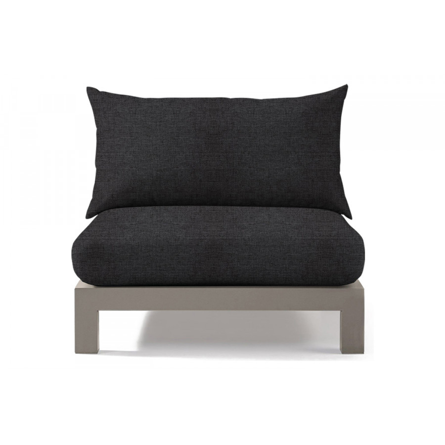 Harbour Pacific Aluminum Armless Single - Aluminum Taupe, Copacabana Midnight