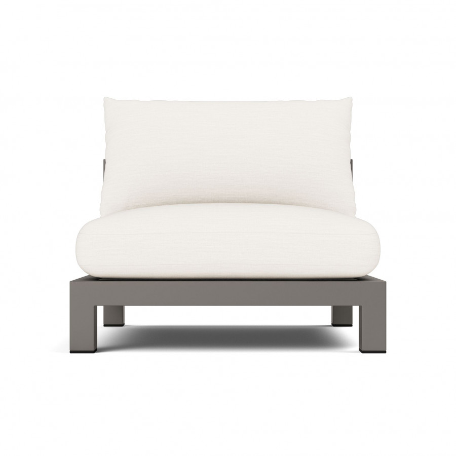 Harbour Pacific Aluminum Armless Single - Aluminum Taupe / Panama Blanco / Batyline White