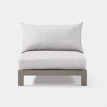 Harbour Pacific Aluminum Armless Single - Aluminum Taupe / Panama Blanco / Batyline White