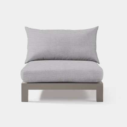 Harbour Pacific Aluminum Armless Single - Aluminum Taupe / Panama Cloud / Batyline White