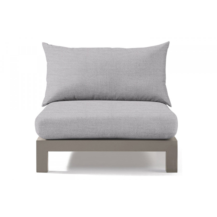 Harbour Pacific Aluminum Armless Single - Aluminum Taupe, Panama Cloud