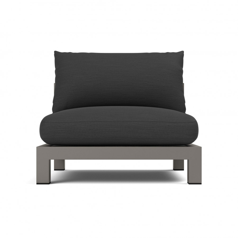 Harbour Pacific Aluminum Armless Single - Aluminum Taupe / Panama Grafito / Batyline White