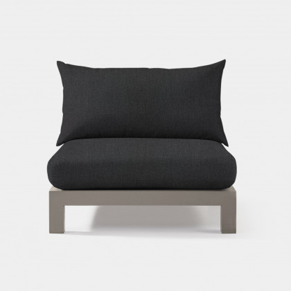 Harbour Pacific Aluminum Armless Single - Aluminum Taupe / Panama Grafito / Batyline White