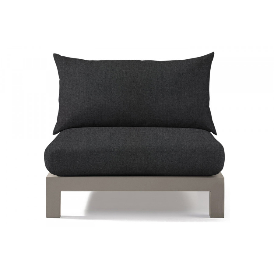 Harbour Pacific Aluminum Armless Single - Aluminum Taupe, Panama Grafito