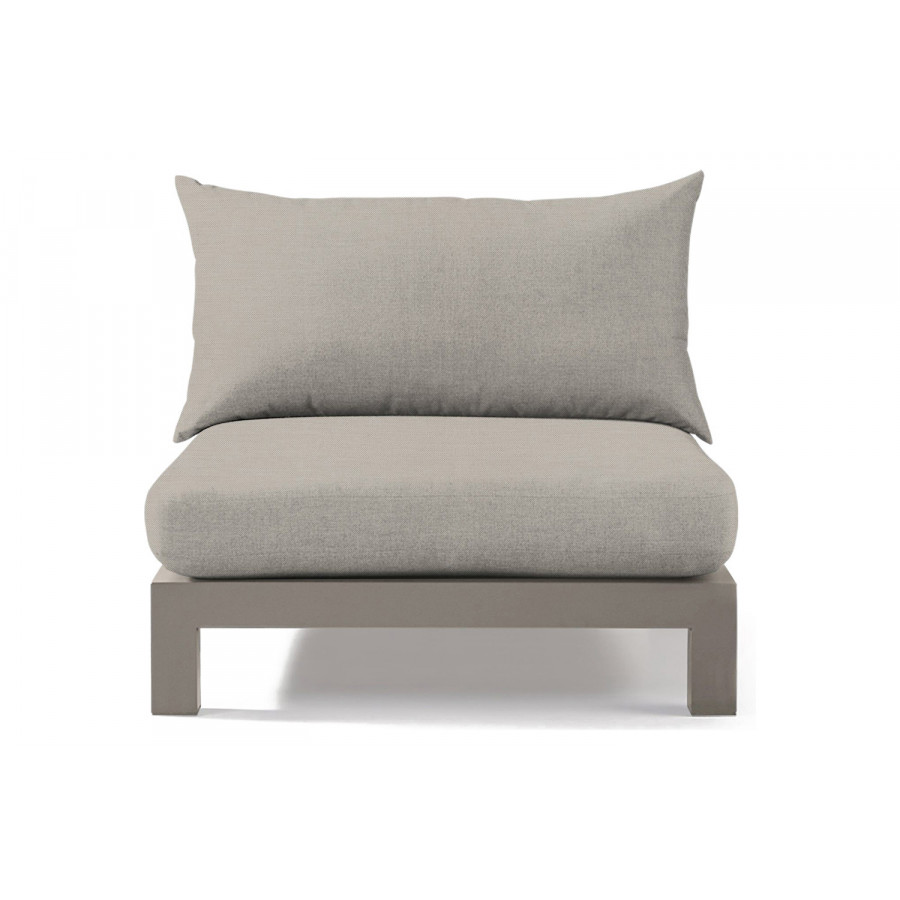 Harbour Pacific Aluminum Armless Single - Aluminum Taupe, Panama Marble