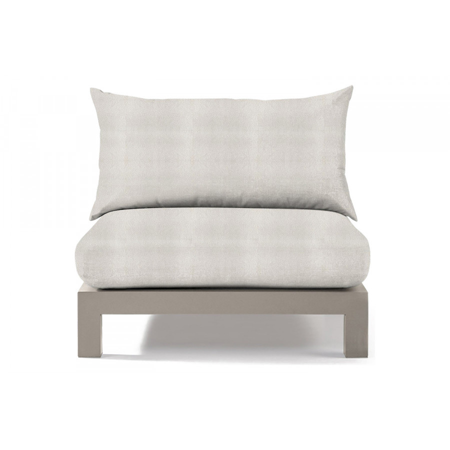 Harbour Pacific Aluminum Armless Single - Aluminum Taupe, Riviera Ivory