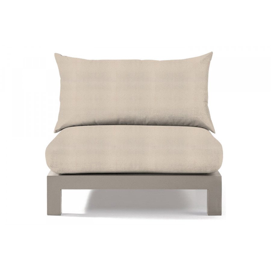 Harbour Pacific Aluminum Armless Single - Aluminum Taupe, Riviera Sand