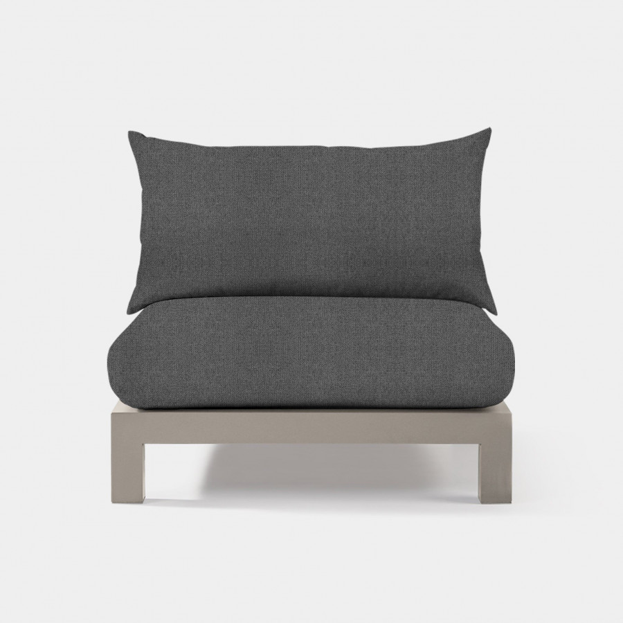 Harbour Pacific Aluminum Armless Single - Aluminum Taupe, Siesta Slate