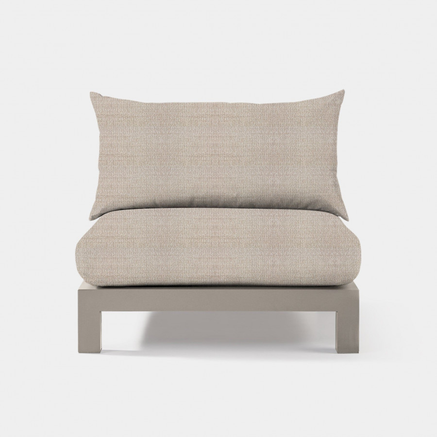 Harbour Pacific Aluminum Armless Single - Aluminum Taupe, Siesta Taupe