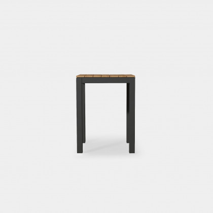 Harbour Pacific Teak Square Bar Table - Aluminum Asteroid / Teak Natural
