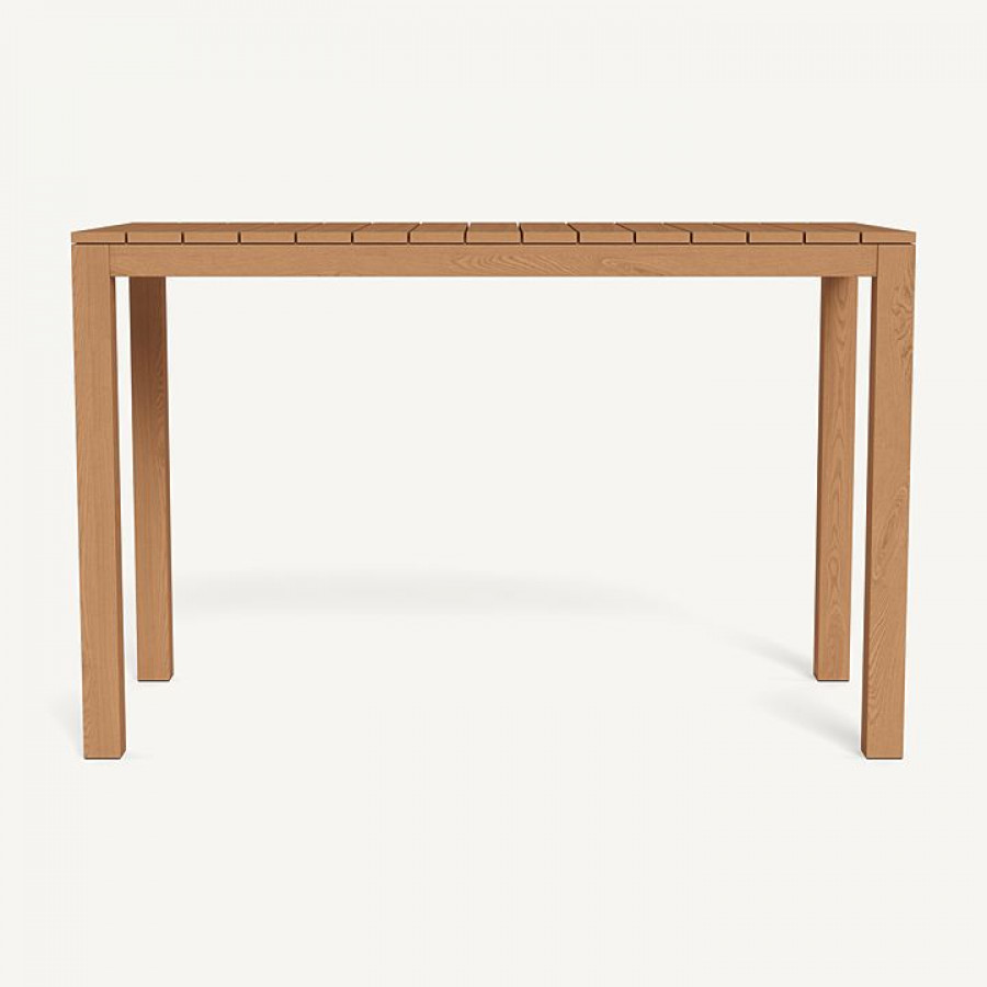 Harbour Pacific Teak Rectangle Bar Table - Aluminum Asteroid / Teak Natural