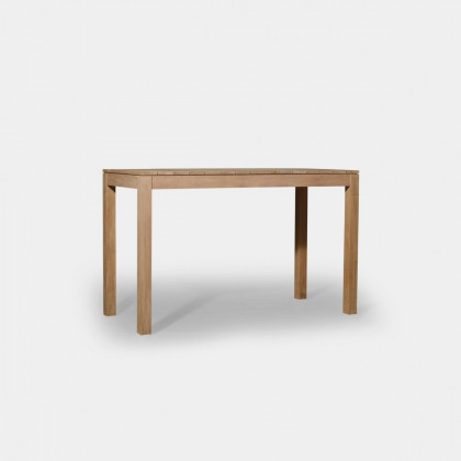 Harbour Pacific Teak Rectangle Bar Table - Aluminum White / Teak Natural