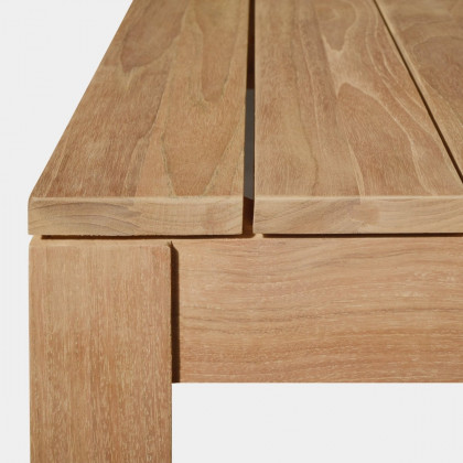 Harbour Pacific Teak Rectangle Bar Table - Aluminum White / Teak Natural