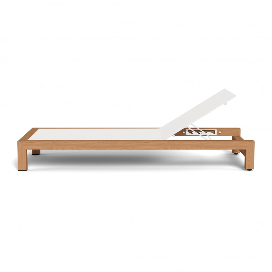 Harbour Pacific Teak Sun Lounge - Teak Natural / Batyline White