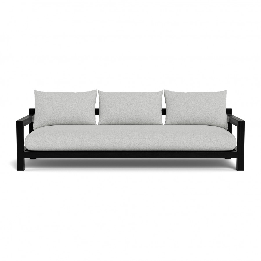 Harbour Pacific Teak 3 Seat Sofa - Teak Charcoal / Copacabana Sand / Batyline Black
