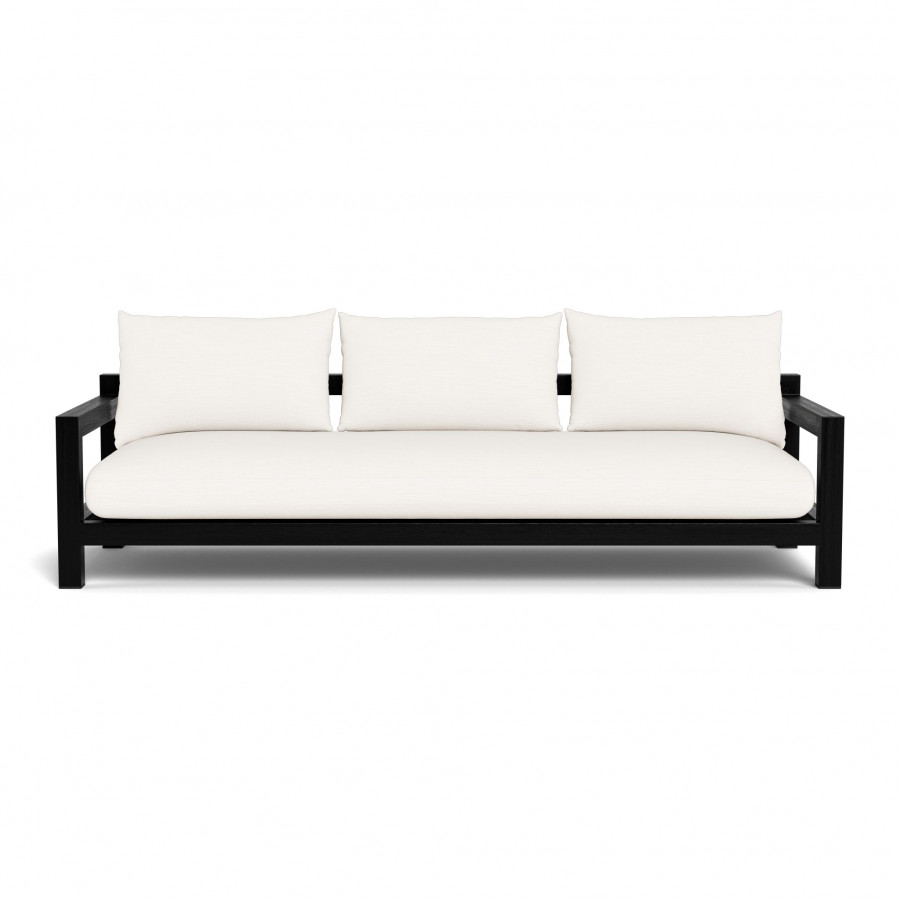 Harbour Pacific Teak 3 Seat Sofa - Teak Charcoal / Panama Blanco / Batyline Black