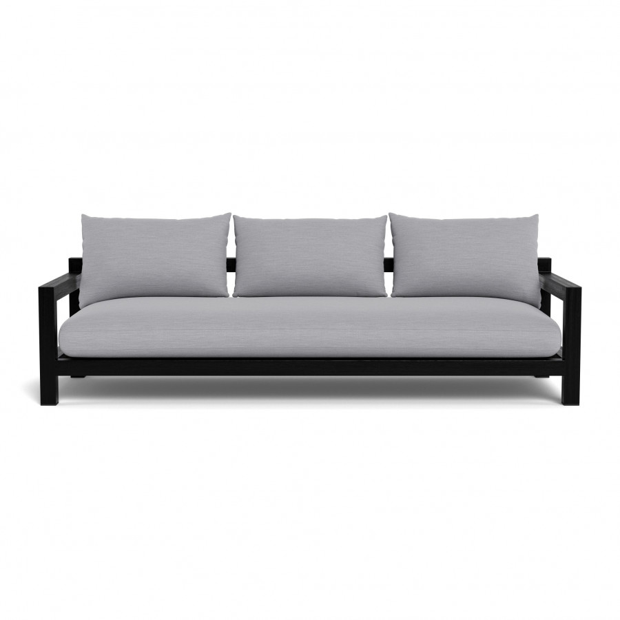 Harbour Pacific Teak 3 Seat Sofa - Teak Charcoal / Panama Cloud / Batyline Black
