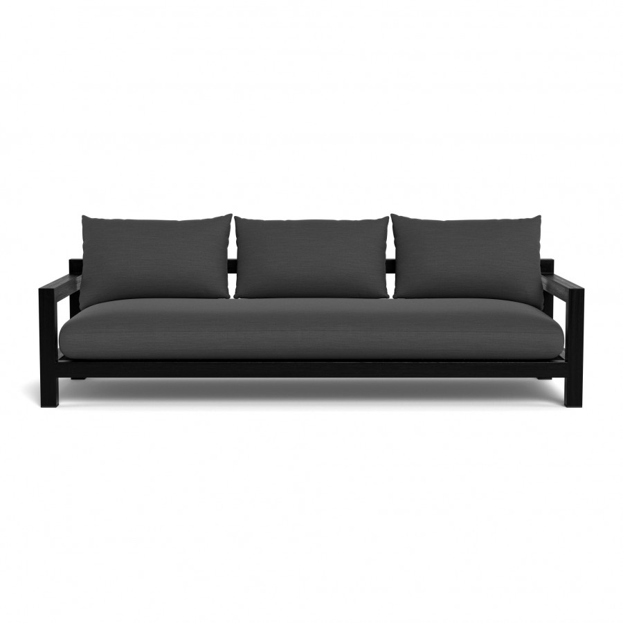 Harbour Pacific Teak 3 Seat Sofa - Teak Charcoal / Panama Grafito / Batyline Black