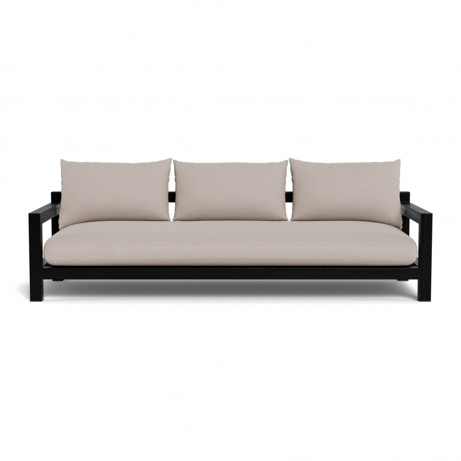 Harbour Pacific Teak 3 Seat Sofa - Teak Charcoal / Panama Marble / Batyline Black