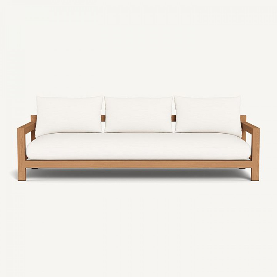 Harbour Pacific Teak 3 Seat Sofa - Teak Natural / Panama Blanco / Batyline White