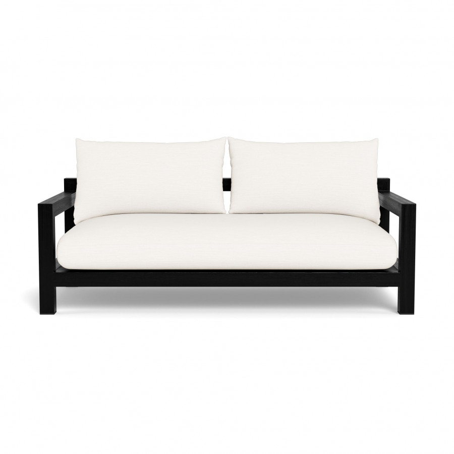Harbour Pacific Teak 2 Seat Sofa - Teak Charcoal / Panama Blanco / Batyline Black