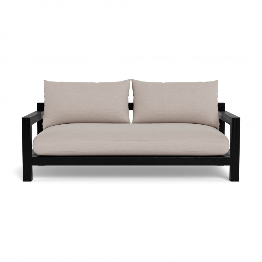 Harbour Pacific Teak 2 Seat Sofa - Teak Charcoal / Panama Marble / Batyline Black