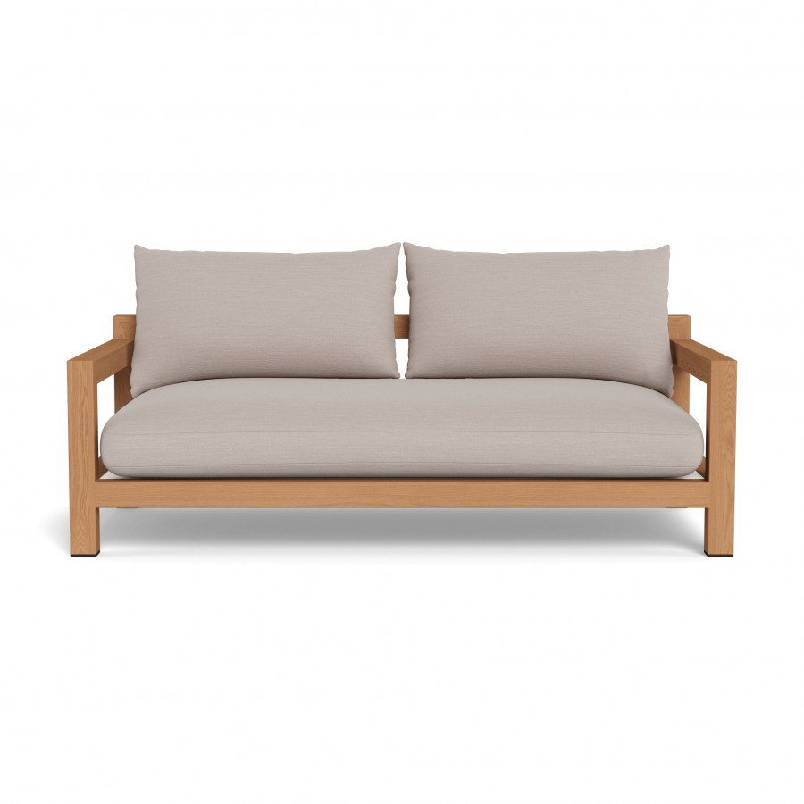 Harbour Pacific Teak 2 Seat Sofa - Teak Natural / Panama Marble / Batyline White