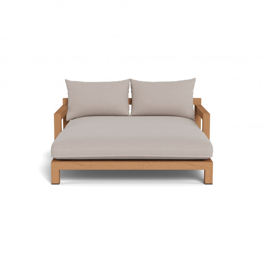 Harbour Pacific Teak Daybed - Teak Natural / Panama Marble / Batyline White