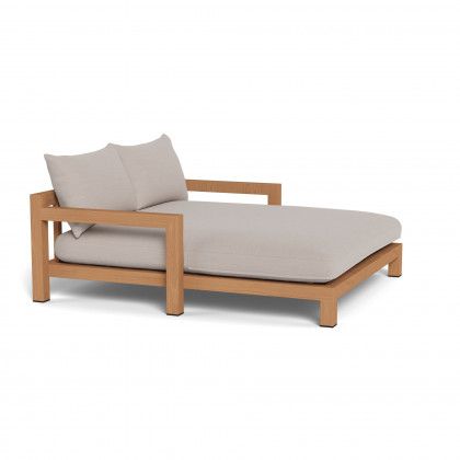 Harbour Pacific Teak Daybed - Teak Natural / Panama Marble / Batyline White