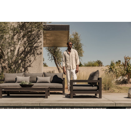 Harbour Pacific Teak Chaise - Teak Natural / Copacabana Sand / Batyline White