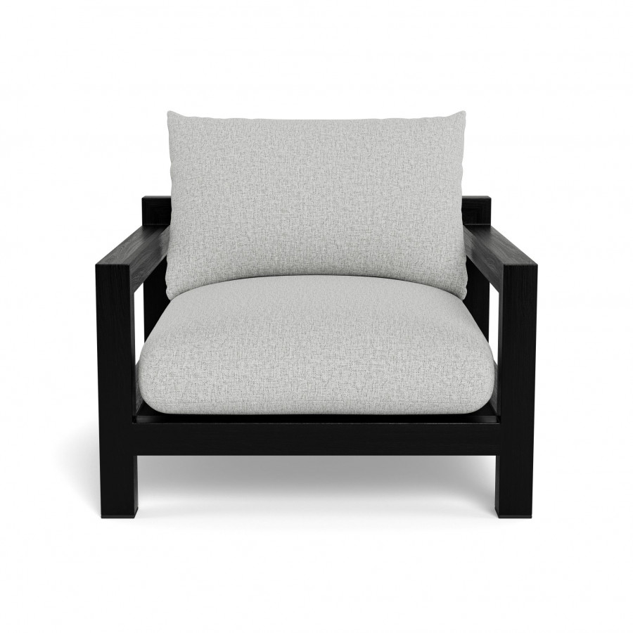 Harbour Pacific Teak Lounge Chair - Teak Charcoal / Copacabana Sand / Batyline Black