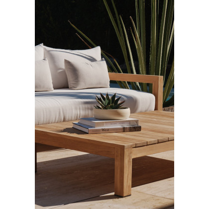 Harbour Pacific Teak Lounge Chair - Teak Charcoal / Copacabana Sand / Batyline Black