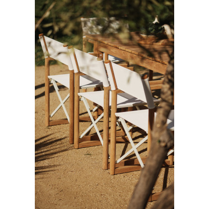 Harbour Pacific Teak Lounge Chair - Teak Charcoal / Copacabana Sand / Batyline Black