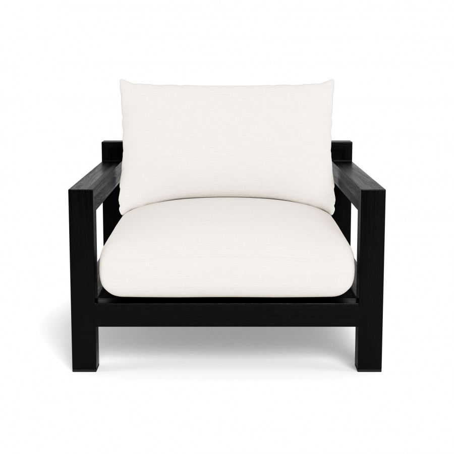 Harbour Pacific Teak Lounge Chair - Teak Charcoal / Panama Blanco / Batyline Black
