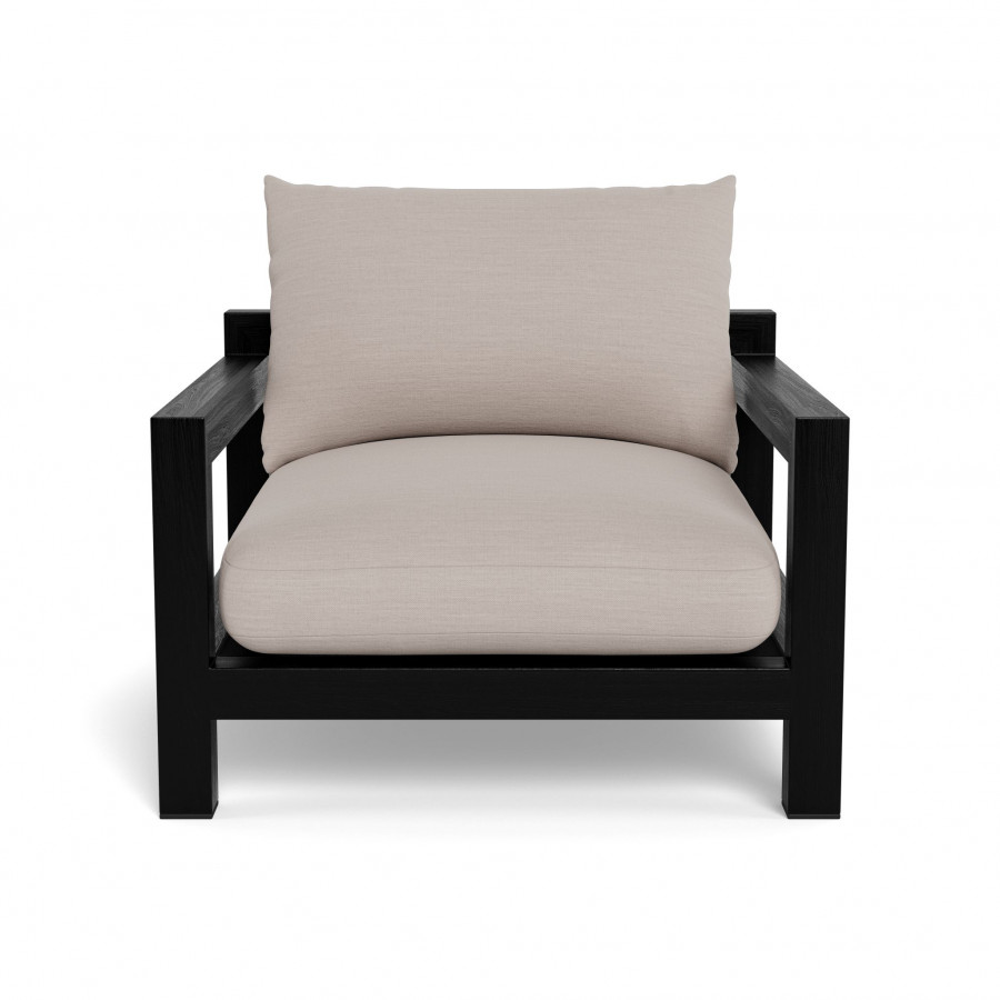 Harbour Pacific Teak Lounge Chair - Teak Charcoal / Panama Marble / Batyline Black