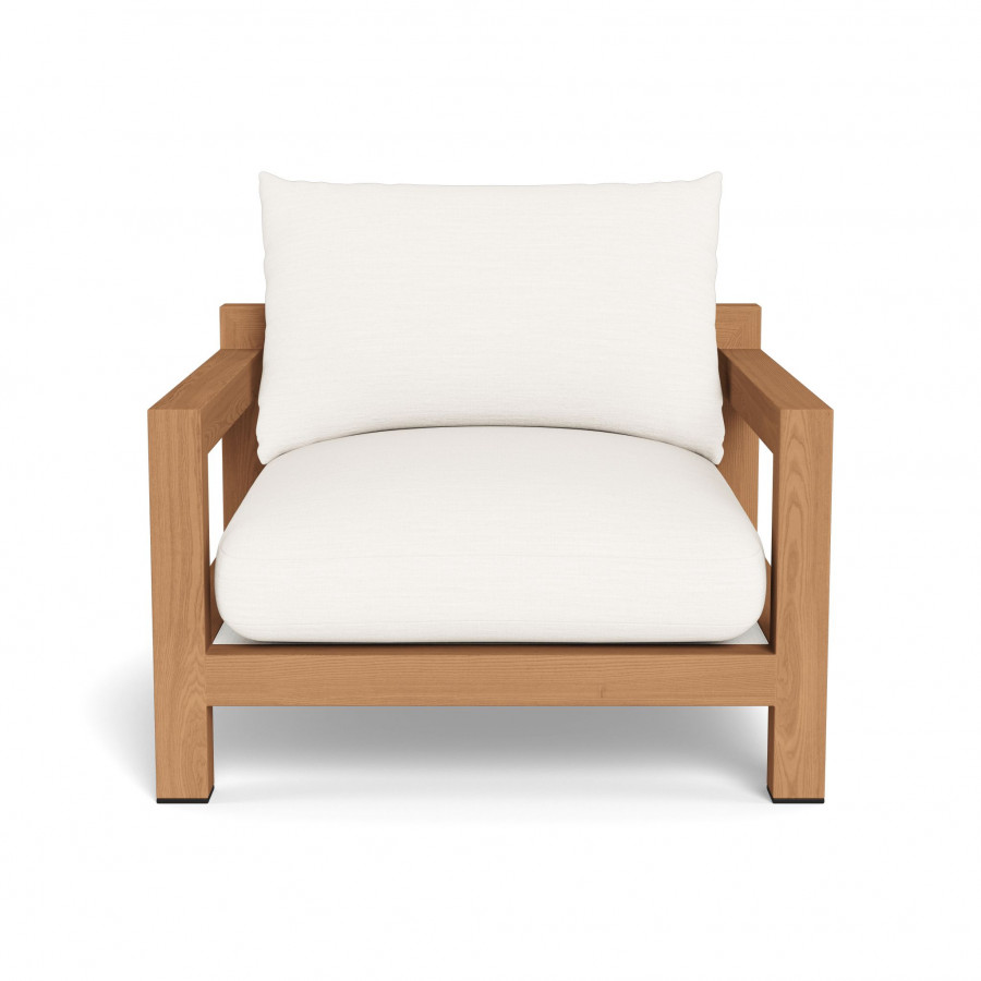 Harbour Pacific Teak Lounge Chair - Teak Natural / Panama Blanco / Batyline White