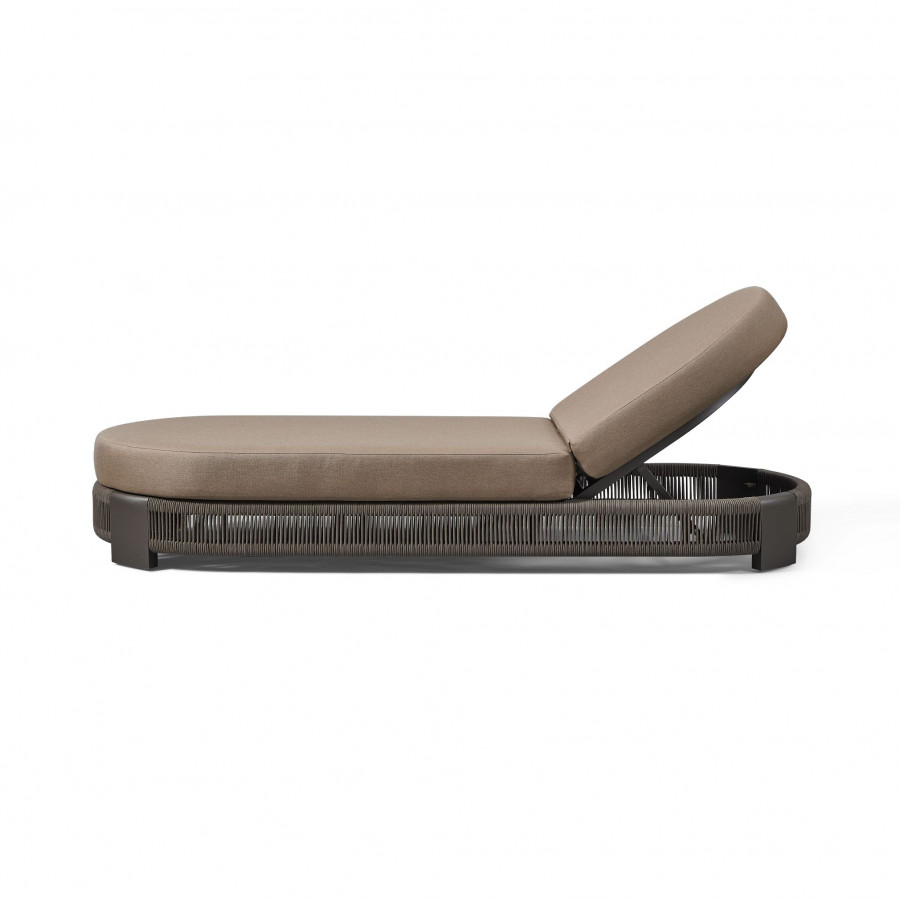 Harbour Palm Beach Aluminum Sun Lounge - Aluminum Asteroid / Panama Blanco / Rope Dark Gray