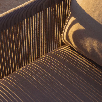 Harbour Palm Beach Aluminum 2 Seat Sofa - Aluminum Asteroid / Copacabana Sand / Rope Dark Gray