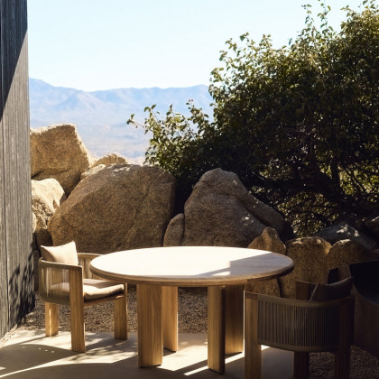 Harbour Palm Beach Teak Dining Chair - Teak Natural / Altona Dew / Rope Stone